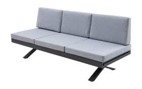 Gartensofa Rieke in grau, Auszugstisch vorstehend rechts