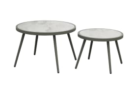 Beistelltisch-Set Rieti, hellgrau/grün, 2-teilig 