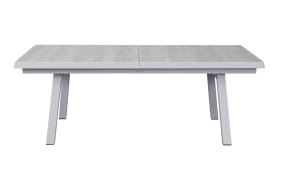 Ausziehtisch Keromo, white teak, Aluminiumgestell