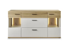 Sideboard QUINCY, grau/Eiche-Nachbildung, inkl. LED-Beleuchtung