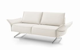 Leder Sofa 2,5-Sitzer, weiß, inkl. Funktionen