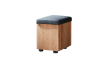 Sitzhocker Velko aus Holz mit Rollen