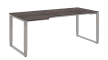 Schreibtisch Objekt Plus in weiß-quarzitfarbig, rechts, Füße in alufarben