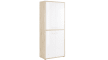 Highboard-Kombination Set+ in Eiche natur Nachbildung-Weißglas, Breite/Höhe ca. 79 x 216 cm