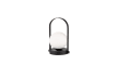 LED-Akku-Tischleuchte Genk mit Henkel in schwarz/weiß, 20 cm