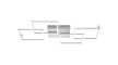 LED-Deckenleuchte Inigo in stahlfarbig, 4-flammig 80,5 cm x 51,5 cm