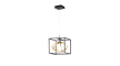 LED-Pendelleuchte Gesa in schwarz/goldfarbig, 1-flammig