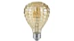 LED-Filament Globe geriffelt in beige getönt, 4 W / E27