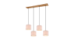 Pendelleuchte Elmau in holz/beige, 4-flammig