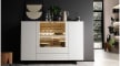 Highboard Yonna, weiß/Birke massiv, inkl. Push-to-Open Funktion 