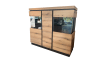 Vitrine Corte, Eiche-Nachbildung/grau, 163,5 cm, inkl. Softclose Funktion