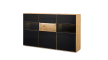 Highboard Gavardo, Asteiche massiv/schwarz
