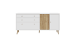 Sideboard Harllson EasyKlix, weiß/Mauvelle Eiche-Nachbildung, 159,2 cm