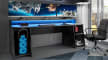 Gaming-Schreibtisch Tezaur, schwarz, 200 cm