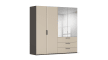 Drehtürenschrank Kosi Plus, champagner/graphit, 201 x 223 cm