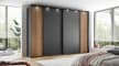Dreh-/Schwebetürenschrank Clivo 3000, graphit/Bianco-Eiche-Nachbildung, 300 x 216 cm