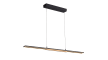LED-Pendelleuchte Mondo Famera, holz/schwarz, inkl. CCT und Fernbedienung