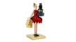 Deko-Figur Frau mit Geschenken, rot/gold, 26 cm