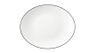 Speiseteller oval Black Line in weiß, 29 cm