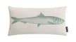 Kissenhülle Fisch, grau/grün, 50 x 30 cm