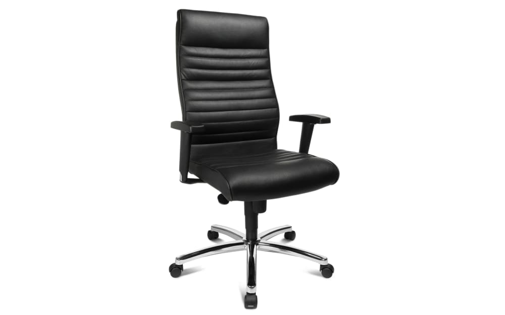 Topstar GmbH Bürostuhl Profi Chief 100, Leder mit Kunstleder, schwarz Leder, Kunstleder, Stahl