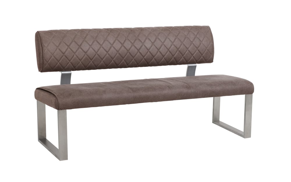 Mondo Sitzbank 3027, Edelstahl/hellbraun Stoff, Edelstahl