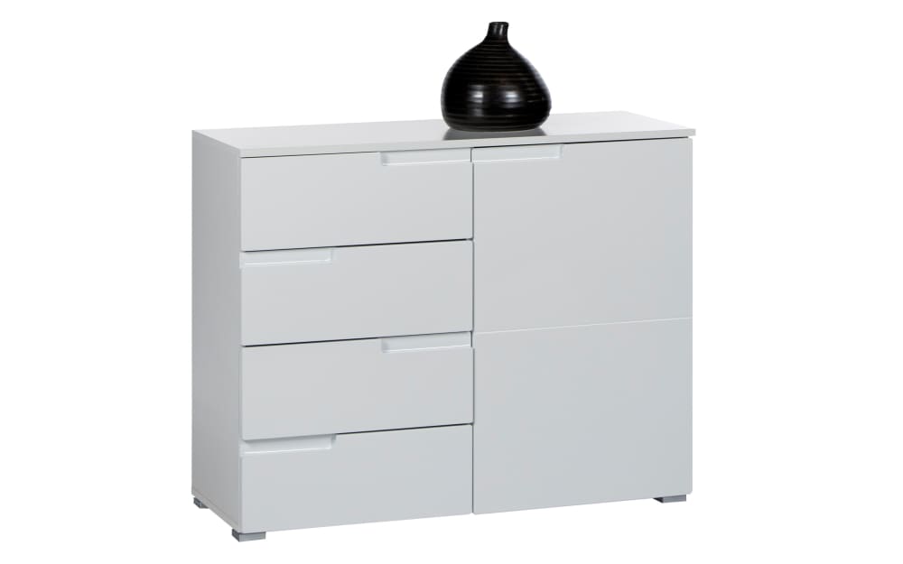 Bega Kommode Spice 5, weiß MDF, Hochglanzfolie, Kunststoff