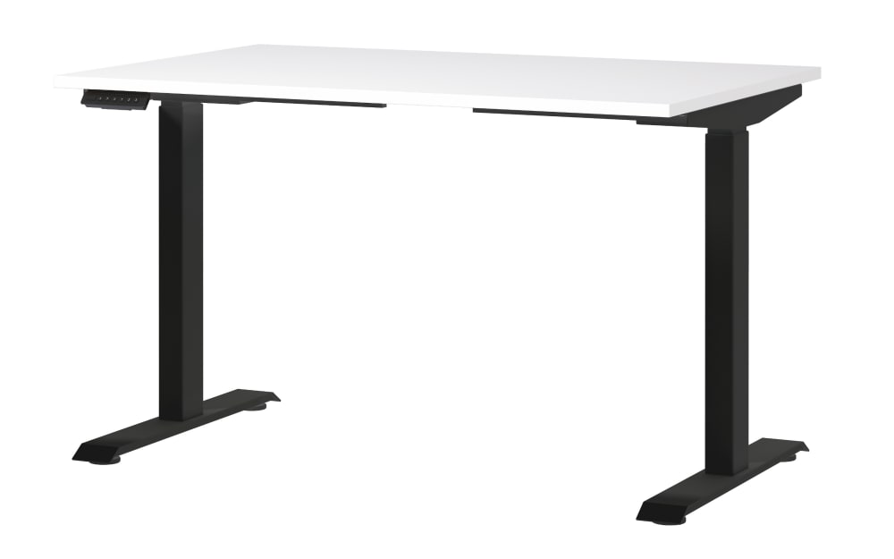 Germania Schreibtisch GW-JET, weiß/schwarz Holzdekor, Metall 120 cm