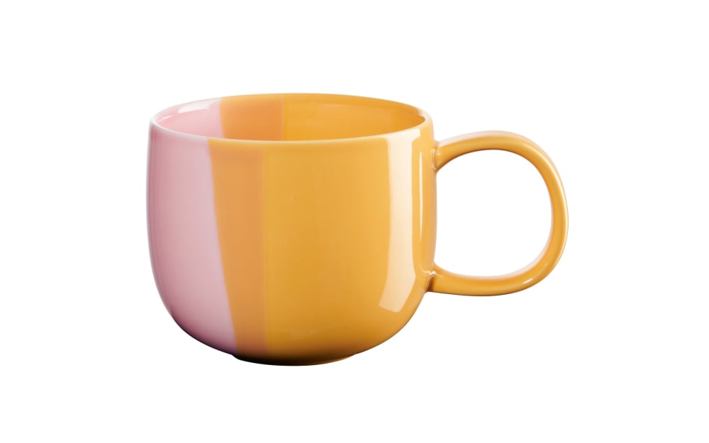 Asa Selection Henkelbecher Joy, gelb/rosa, 0,4 l Porzellan
