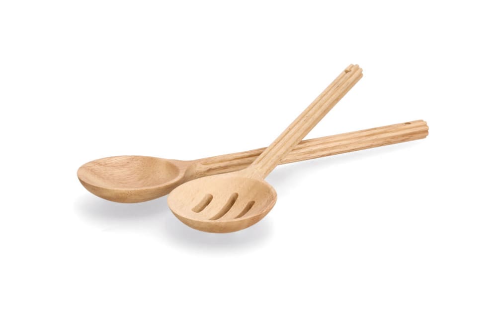 Zeller Salatbesteck-Set Gummibaum, natur, 2-teilig Holz