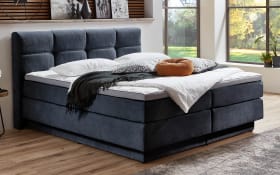 Boxspringbett BX2110 Portage, blau, 160 x 200 cm, Wendematratze Härtegrad 3 und 4