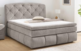 Boxspringbett Mila, grau, 180 x 200 cm, Härtegrad medium