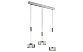 LED-Pendelleuchte Lavin, nickel matt/rauch, 3-flammig