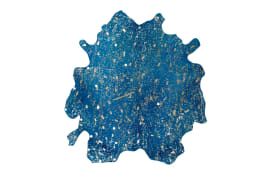 Kuhfellteppich Glam 410 in blau-gold, ca. 1,35 qm