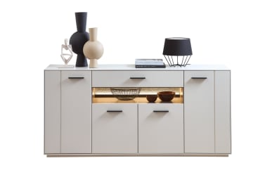 Sideboard Lots, creme/Steinfurnier, inkl. Softclose Funktion 