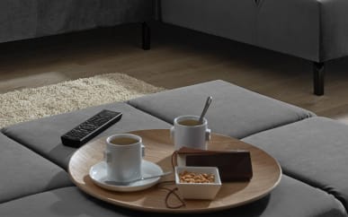 Hockerbank Wales, grau, 71 x 43 x 107 cm
