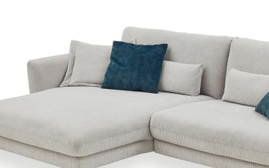 Kissen mit Biese, Bezug Maranta silver, 62 x 62 cm