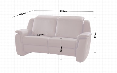 Sofa 2-sitzig in merlot