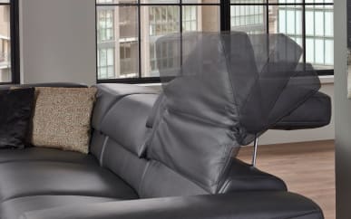 Höhenverstellbare Kopfteilverstellung motorisch beim 1-Sitzer Armlehne rechts