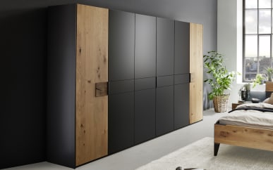 Drehtürenschrank Keni, graphit matt, 300 x 223 cm