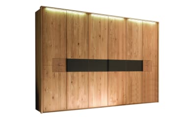 Drehtürenschrank WSM 1600, Wildeiche massiv/cubanit, 302 x 223 cm