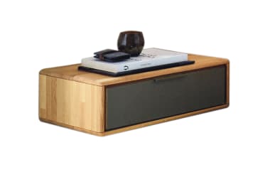 Nachttisch WSM 1600 links, Wildeiche massiv/cubanit, 67 x 44 cm