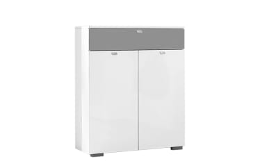 Garderobenschrank Una in weiß/grau