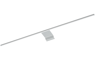 LED-Aufsatzleuchte A-Plan, Aluminium Matt, 60 cm Breite