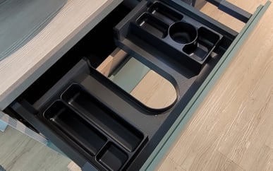 Kosmetikeinsatz A-Plan, Carbon-Nachbildung, 13 x 5,3 x 25,3 cm