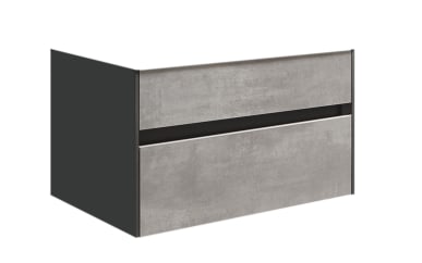 Waschtischunterschrank Unique, betonfarbig/Stahl dunkelfarbig