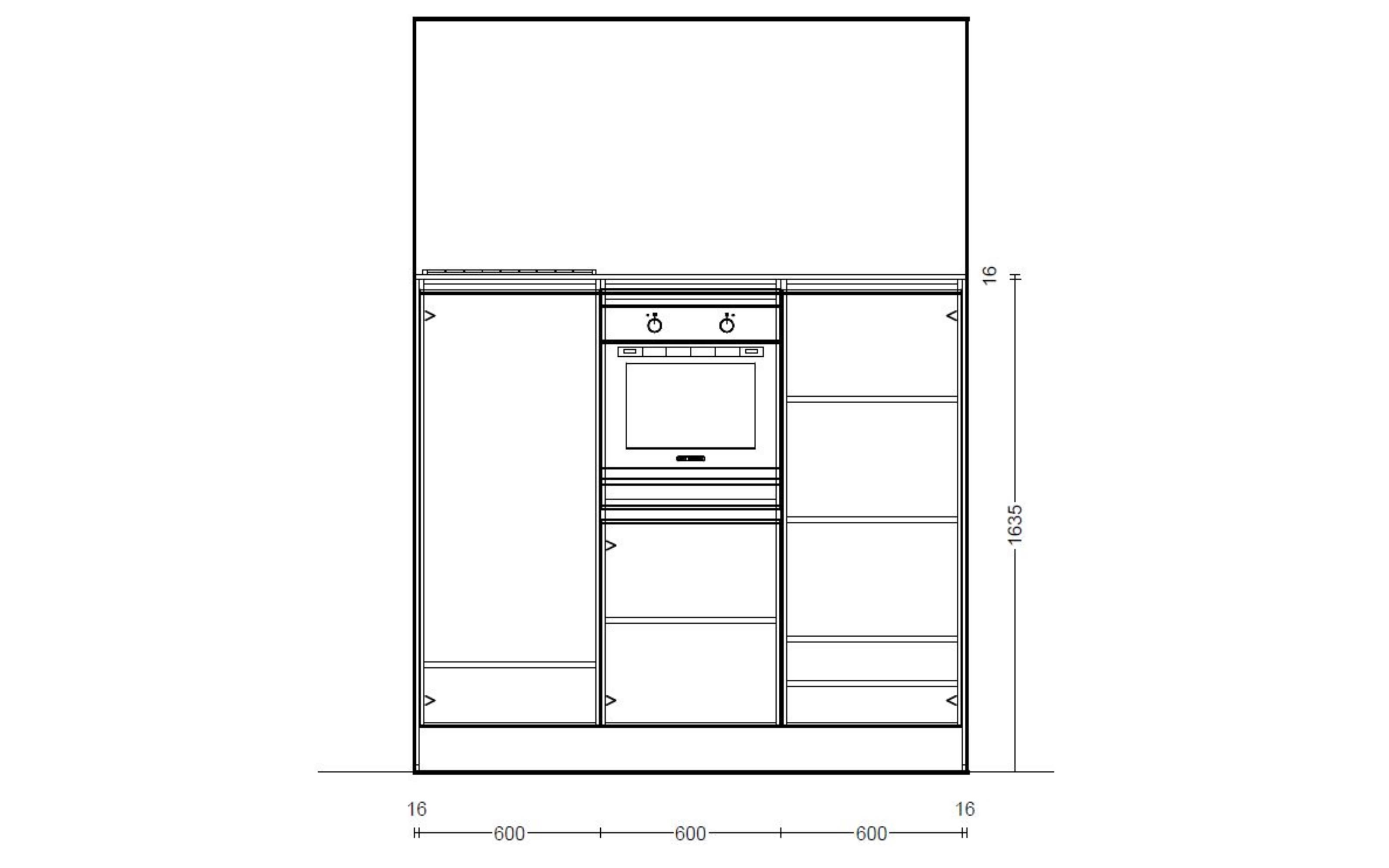 Einbauküche Riva, weißbeton Nachbildung