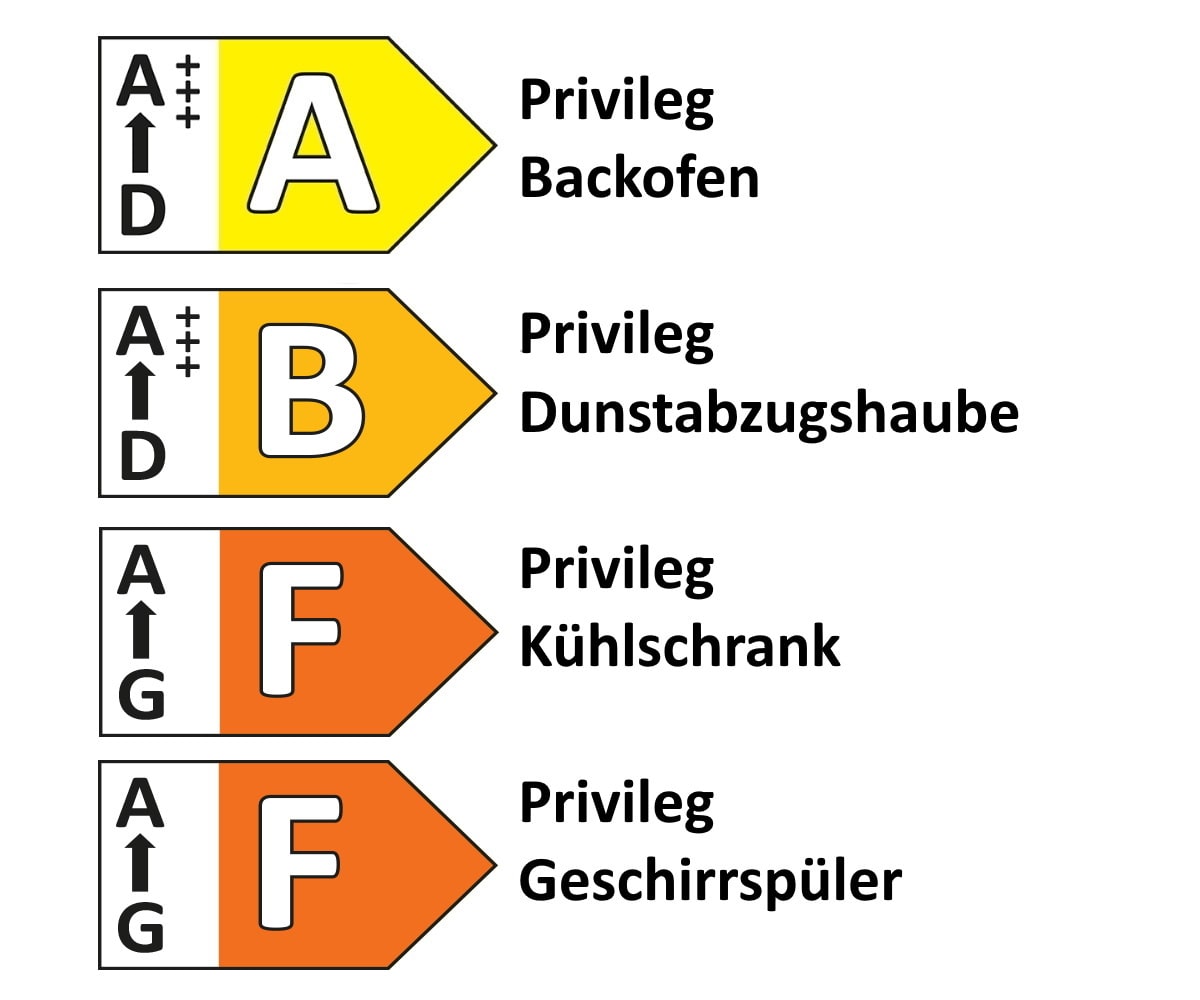 Einbauküche Torna/Seega, schiefergrau, inkl. Privileg Elektrogeräte