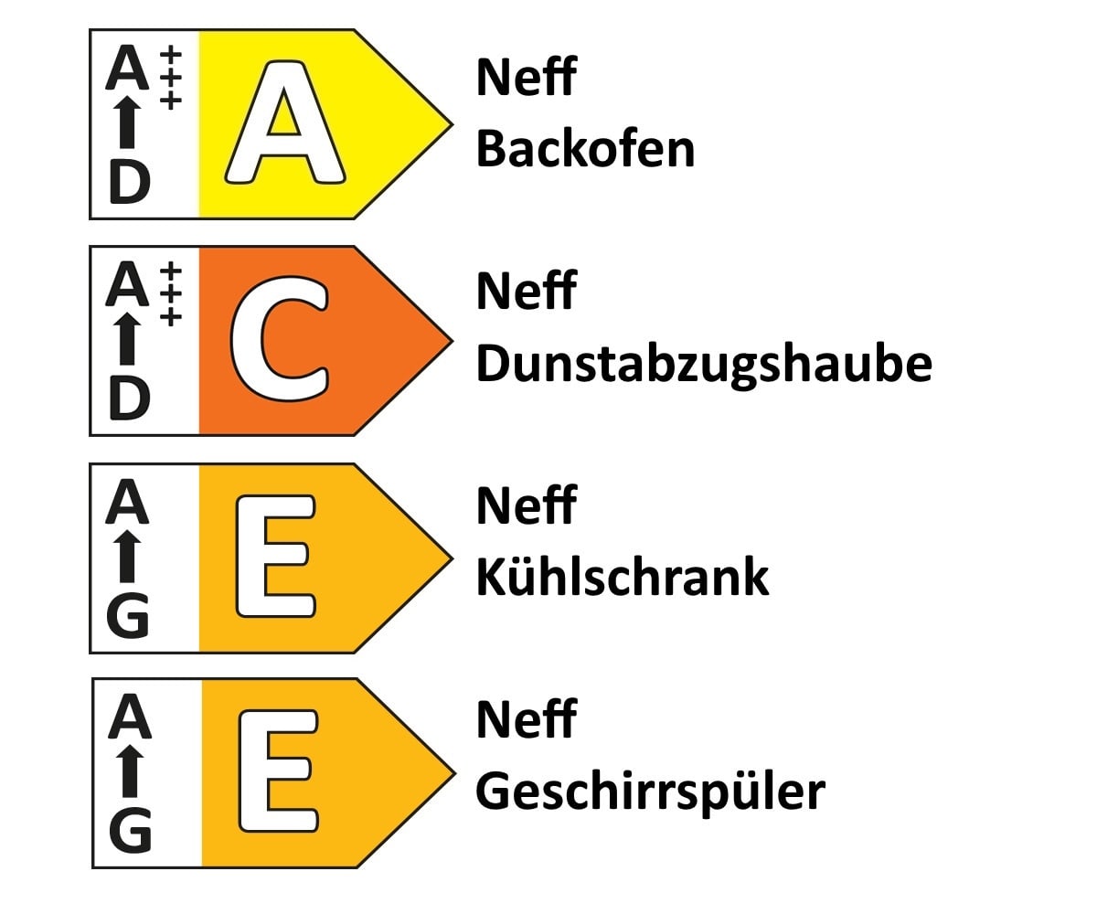 Einbauküche Cascada, weiß, inkl. Neff Elektrogeräte