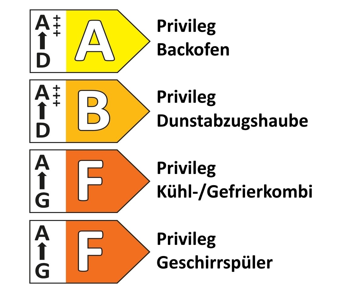 Einbauküche Flash, alpinweiß Hochglanz, inkl. Privileg Elektrogeräte